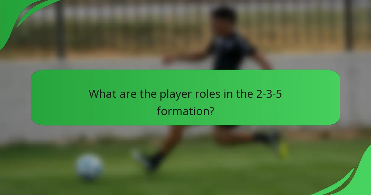 What are the player roles in the 2-3-5 formation?